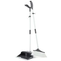 Broom and Dustpan With Long Handle Telescopic Up Non-stick Hair Extra Long Handle Multi-Function Broom And Dustpan Soft Brush Windproof Broom Set Home Kitchen Office Hospital Toilet Clean