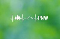 CELYCASY Pacific Northwest PNW Nature Icons EKG Vinyl Decal - Car Decal - Car Sticker - Laptop Decal - Laptop Sticker