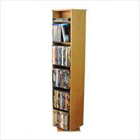 Venture Horizon Revolving Media Library w Adjustable Shelves in Oak Finish