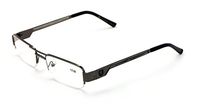Khan Metal Rectangular Semi-Rimless Rectangle Reading Glasses Reader (Gunmetal, 2.50)