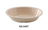 Yanco NS-048T Nessico Oval Bowl, 48 oz Capacity, 10.75" Length, 7.75" Width, 2.5" Height, Melamine, Tan Color, Pack of 24