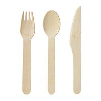 Disposable Wooden Cutlery 300 Pack -Forks(100), Knives(100) And Spoons(100), Perfect Alternative For Plastic P215 (300)-HOT (Color : Wood color)