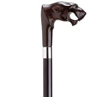 Lion'S Roar Glass Eye Cane Black With Brown Handle  -Affordable Gift! Item #DHAR-9151600