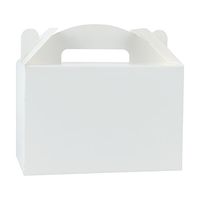 LaRibbons 12 Pack Treat Gift Boxes - 8.5 x 4.75 x 5.5 inches White Paper Box Recycled Kraft Gift Box Birthday Party Shower Favor Box