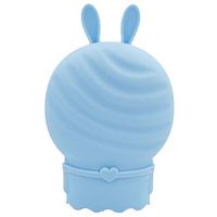 fancyfree Soft Silicone Hot Water Bottle, BPA Free Hot Water Bag for Hot & Cold Compress， Portable and Durable, Microwave Heating and Fridge Store Available，Cute Shape with Plush Cover (Blue Rabbit)