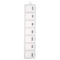 F-blue 3 Colors 7 Day Pill Travel Box Portable 1 Week Pill Dispenser Organiser Storage Case Chain