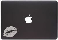 Yadda-Yadda Design Co. Hot Lips - Graphic Vinyl MacBook Laptop Decal Sticker (Matte Silver)