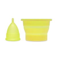 Anigan EvaCup Reusable Menstrual Cup and Collapsible Sterilizing Cup Set, Eco-Friendly, Large Sunshine