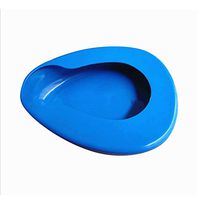 Firm Thick Stable PP Bedpan Heavy Duty Smooth Countoured for Bed-Bound Patient (Blue)