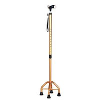 Crutches Canes Golden Telescopic Adjustable Elderly Four-Foot Anti-Skid Single Disabled Persons with Disabilities (Size : 69~97cm)