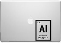 Aluminum Periodic Element Science Macbook Car Tablet Art - Black Vinyl Decal for 13" Macbook