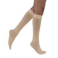 JOBST soSoft Knee High Closed Toe Ribbed Brocade Compression Stockings,, Breathable, Extra Soft Legware for Tired and Heavy Legs, Compression Class- 8-35
