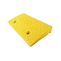 Portable Plastic Ramp, Non-Slip Rainproof Bicycle Pedal Pad, Home Threshold Disabled Wheelchair Access Car Uphill Pad (Size: 50 27 7cm) (Color : Yellow)