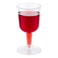 Disposable Wine Glasses, Plastic Wine Glasses - Calice - 2 Piece - Premium Plastic - Clear - 4.4 Ounce - Disposable - 100ct Box - Restaurantware