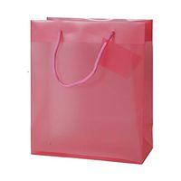 JAM PAPER Translucent Shopping Bags - 6 1/2 x 8 1/2 x 3 1/2 - Hot Pink - Sold Individually