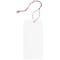 JAM Paper Premium Gift Tags with String - Medium - 4 3/4" x 2 3/8" - White w/ Red String - 10/pack