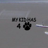Black Decal Home Decor Helmet Vinyl Wall Art Art Auto My Kid Has 4 Paws Dog Cat Lover Adhesive Vinyl Laptop Macbook Window Bike Wall Die Cut Car