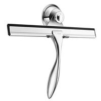 Shower Squeegee, Lythor Stainless Steel Bathroom Squeegee with Suction Hook Holder for Bathroom Kitchen Car Mirror Glass Cleaning (Squeegee, Siliver)