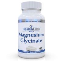 Health Labs Nutra Magnesium Glycinate Supplement (400 mg) Non-GMO, Gluten Free, Vegan | Natural Mood Enhancer, Helps Relieve Stress | Made in The USA | 60 Capsules