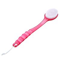 New Useful Bath Brush Scrub Skin Massage Health Care Shower Reach Feet Rubbing Brush-Red