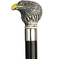 Unisex Bald Eagle Head Cane Black Shaft  -Affordable Gift! Item #HAR-9108708
