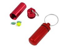 Aluminum Water-Proof Blunt Shaped Pill Stash Container Keychain (Red)