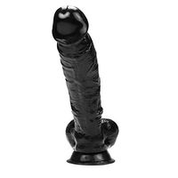 FEEYAA 9.65 Inch Black Realistic Dîldɔ Toys Waterproof Tools for Women Female