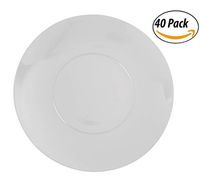 Trendables Premium 8 Inch. Trend Glass look Disposable Plastic Plates, Food Grade Plastic Salad/Dessert Plates - 40 Pack