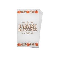 Northeast Home 2-ply Guest Towels Buffet Hostess Paper Napkins, 48-Count, Autumn Harvest (Harvest Blessings Pumpkins & Leaves)