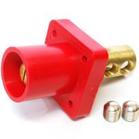 Marinco CL40MRB-CX CL Cam Type, Panel Mount, 400 Amp, 600 Volt, 2/0 - 4/0 AWG double set screw, Male - Red (C)