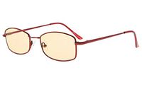 Eyekepper UV Production Amber Tinted Reading Glasses Women Bendable Bridge (Wine Red,+1.00)