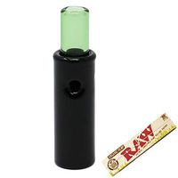 Filter Smoking Rolling Tip – Glass Filter Tip + King Size Raw Rolling Papers - Lionhead (Black/Green)