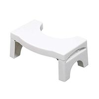DULPLAY Foldable Plastic Bathroom Toilet Stool, Detachable Proper Toilet Posture Anti-Slip Eco Friendly Use in Any Bathroom-White 43.5x17.5x25cm(17x7x10inch)