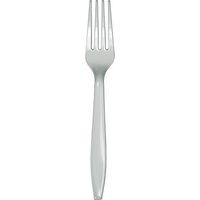 Club Pack of 288 Shimmering Silver Premium Plastic Party Forks