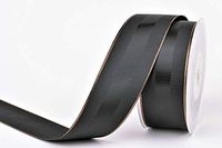 Black Grosgrain Ribbon with Rose Gold Border, 1 1/2 Inch, 20 Yards, Double Face, 1.5 Inch Finely Woven Premium Fabric Ribbon with Copper Trim for Christmas Gifts, Masculine Gifts, Crafts