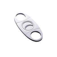 1PC Cigar Cutter Multi Function Stainless Steel Cigar Scissors Portable Cigar Guillotine Double Blade Oval Scissors Design Cigar Cutter For Home Office