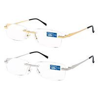 K KENZHOU Unisex Men and Women Rimless Frameless Reading Glasses with Glasses Case from +1.00 to+4.0 (+1.5)