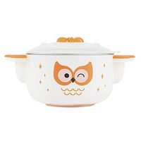AXZHYX Bowl Children's Tableware Bowl Stainless Steel Thermal Insulation shatterproof Bowl Bowl of Orange Smiling Boys and Girls Gifts Hotel Tableware Home Noodles Boiled Fish Soup Bowl