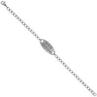 Surgical Stainless Steel Medical Alert Blood Thinner Bracelet 9/16 inch Wide, up to 9 inch Long