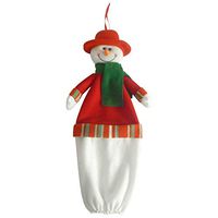 Baywell Christmas Hanging Plastic Bag Holder Grocery Storage Bag with Snowman Pattern for Holiday Hanging Ornament