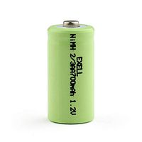 Exell 1.2-Volt Nickel-Metal Hydride Rechargeable Button-Top Battery, 2/3 AA, 700 mAh, Battery Replacement for Electric Razor, Toothbrush, and More