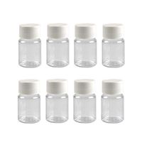 12PCS 15ML 0.5OZ Transparent Empty Plastic Bottles with White Screw Cap Solid Powder Capsules Pill Tablet Holder Storage Box Refillable Portable Durable Container Jar Pot for Travel Daily Life