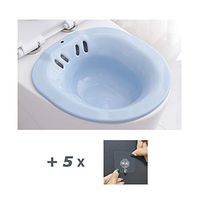 Sitz Bath for Over The Toilet, Hemorrhoids Nursing Toilet Basin, Hip Perineal Soaking Bath, Toilet Bowls Bidets for Elderly and Pregnant Women,Blue(2pcs)
