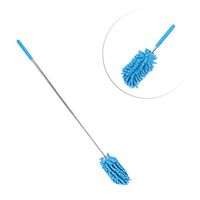 BESTOMZ Chenille Extendable Microfiber Hand Duster with Easy Grip Telescopic Handle Washable Cleaning Brush for Ceiling Fans Blinds Furniture Shutters Cars Floor (Blue)