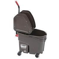 Rubbermaid 35 qt Brown Plastic WaveBrake Mop Bucket with Down Press Wringer
