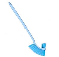MINI DEER Toilet Brush Soft Bristle Kinsky Strong Bristles Good Grips Hideaway Compact Long Brush for Bathroom Toilet The Rim Bowl Brush Pure Clean in 1 Motion with Pan Lip and Caddy De（Blue）