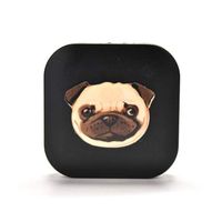 Cartoon Cute Dog Lenses Eye Color Box Cat Printing Contact Lens Case Holder Container Case - (Color: black dog)