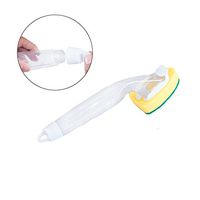 Removable Kitchen Cleaning Brush Dish Brush with Washing Up Liquid Soap Dispenser Cleaning Accessories (With Handle)
