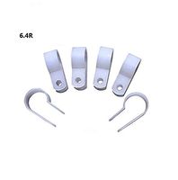 VNDEFUL 100PCS 6.4R White Nylon Screw Mounting R Type Cable Clamp Fastener Plastic Wires Cord Clip Fixer Holder Organizer for 1/4 Inch /6.4MM Wire Management