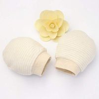 Ugthe Glove 1 Pair Adjustable Newborn Baby Cotton Rib Mittens Anti Scratch Gloves Supplies - Coffee Random Style#
